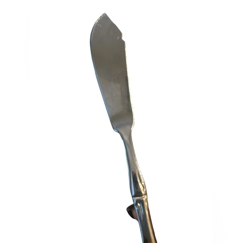 Vintage Mid Century Bamboo KOREA Stainless Steel Flatware Butter Knife 7